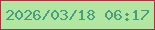文字の大きさ：4、枠の色：9e3740、背景の色：b2e7a3、文字の色：4a9c7e 無料ブログパーツのブログ時計
