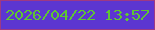 文字の大きさ：4、枠の色：9e3984、背景の色：5c36d1、文字の色：5ec532 無料ブログパーツのブログ時計