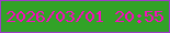 文字の大きさ：3、枠の色：9e3bc9、背景の色：32a227、文字の色：f70bbe 無料ブログパーツのブログ時計