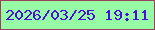 文字の大きさ：1、枠の色：9e3e5f、背景の色：97faa5、文字の色：4810d9 無料ブログパーツのブログ時計