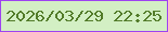 文字の大きさ：2、枠の色：9e43f0、背景の色：d3efc4、文字の色：527b29 無料ブログパーツのブログ時計