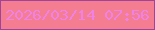 文字の大きさ：4、枠の色：9e449a、背景の色：f57d91、文字の色：f081e6 無料ブログパーツのブログ時計