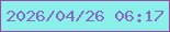 文字の大きさ：1、枠の色：9e46a0、背景の色：8bf0e9、文字の色：8669c1 無料ブログパーツのブログ時計