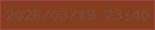 文字の大きさ：2、枠の色：9e4742、背景の色：843d1d、文字の色：774d41 無料ブログパーツのブログ時計