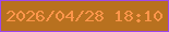 文字の大きさ：2、枠の色：9e47ed、背景の色：b8711f、文字の色：ff964b 無料ブログパーツのブログ時計