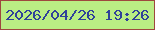 文字の大きさ：4、枠の色：9e483e、背景の色：baed84、文字の色：304199 無料ブログパーツのブログ時計