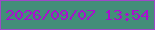 文字の大きさ：1、枠の色：9e48c8、背景の色：438e79、文字の色：aa0ecf 無料ブログパーツのブログ時計