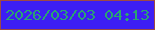 文字の大きさ：4、枠の色：9e4945、背景の色：3d1ef4、文字の色：2aa372 無料ブログパーツのブログ時計