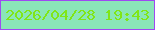 文字の大きさ：3、枠の色：9e4af1、背景の色：8ae6b8、文字の色：80e618 無料ブログパーツのブログ時計