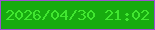 文字の大きさ：5、枠の色：9e4fd3、背景の色：17ab0f、文字の色：41e630 無料ブログパーツのブログ時計