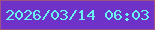 文字の大きさ：5、枠の色：9e5481、背景の色：6f32c9、文字の色：6af1f3 無料ブログパーツのブログ時計
