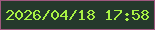 文字の大きさ：2、枠の色：9e587f、背景の色：24392c、文字の色：a8f244 無料ブログパーツのブログ時計