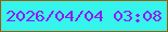 文字の大きさ：1、枠の色：9e5c07、背景の色：35f4ec、文字の色：8e1bf3 無料ブログパーツのブログ時計