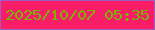 文字の大きさ：5、枠の色：9e5dc4、背景の色：f81d66、文字の色：78b603 無料ブログパーツのブログ時計