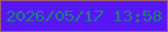 文字の大きさ：3、枠の色：9e5e6b、背景の色：5717f2、文字の色：19817b 無料ブログパーツのブログ時計