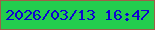 文字の大きさ：1、枠の色：9e5f48、背景の色：23cd4e、文字の色：0e01d3 無料ブログパーツのブログ時計