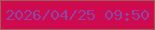 文字の大きさ：3、枠の色：9e6052、背景の色：cf0a4f、文字の色：8c45a5 無料ブログパーツのブログ時計