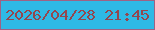 文字の大きさ：5、枠の色：9e6284、背景の色：2eb9e5、文字の色：93464e 無料ブログパーツのブログ時計
