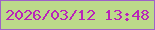 文字の大きさ：5、枠の色：9e62c8、背景の色：bcda8a、文字の色：b924b9 無料ブログパーツのブログ時計