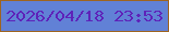 文字の大きさ：1、枠の色：9e6420、背景の色：6181d6、文字の色：5e22b9 無料ブログパーツのブログ時計
