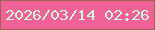 文字の大きさ：4、枠の色：9e6450、背景の色：f06297、文字の色：c8f8dc 無料ブログパーツのブログ時計