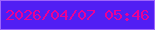 文字の大きさ：3、枠の色：9e64fc、背景の色：511ef4、文字の色：ea0097 無料ブログパーツのブログ時計