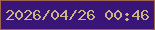 文字の大きさ：4、枠の色：9e654a、背景の色：381577、文字の色：cbb587 無料ブログパーツのブログ時計