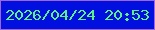 文字の大きさ：4、枠の色：9e65dd、背景の色：0210df、文字の色：5af187 無料ブログパーツのブログ時計