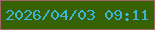 文字の大きさ：2、枠の色：9e6766、背景の色：366204、文字の色：3bb6d7 無料ブログパーツのブログ時計