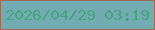 文字の大きさ：4、枠の色：9e6853、背景の色：72abb2、文字の色：44a47e 無料ブログパーツのブログ時計