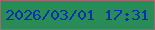 文字の大きさ：2、枠の色：9e696f、背景の色：288b58、文字の色：0032a9 無料ブログパーツのブログ時計