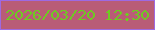 文字の大きさ：4、枠の色：9e69e1、背景の色：b95c76、文字の色：6ecb22 無料ブログパーツのブログ時計