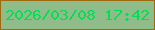 文字の大きさ：3、枠の色：9e6a0e、背景の色：8fbc89、文字の色：04dd56 無料ブログパーツのブログ時計