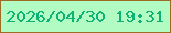 文字の大きさ：4、枠の色：9e6b26、背景の色：b2fbc3、文字の色：0fb276 無料ブログパーツのブログ時計