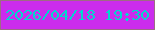 文字の大きさ：4、枠の色：9e6b84、背景の色：cb2ced、文字の色：00d8ce 無料ブログパーツのブログ時計