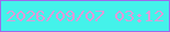 文字の大きさ：5、枠の色：9e6bec、背景の色：44f2ea、文字の色：df9ada 無料ブログパーツのブログ時計