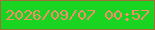文字の大きさ：4、枠の色：9e6f37、背景の色：19d521、文字の色：f68c6c 無料ブログパーツのブログ時計