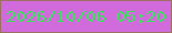 文字の大きさ：5、枠の色：9e7063、背景の色：d16ada、文字の色：3ce15f 無料ブログパーツのブログ時計