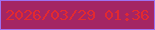 文字の大きさ：5、枠の色：9e71f1、背景の色：a42563、文字の色：e32930 無料ブログパーツのブログ時計