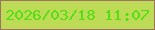 文字の大きさ：5、枠の色：9e7261、背景の色：bddb56、文字の色：55df11 無料ブログパーツのブログ時計