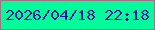 文字の大きさ：3、枠の色：9e7382、背景の色：02fc9b、文字の色：131895 無料ブログパーツのブログ時計