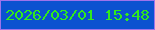 文字の大きさ：1、枠の色：9e73eb、背景の色：0b52d0、文字の色：31ea1c 無料ブログパーツのブログ時計