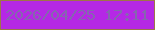 文字の大きさ：1、枠の色：9e7548、背景の色：b528e5、文字の色：8566af 無料ブログパーツのブログ時計