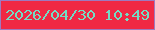 文字の大きさ：3、枠の色：9e79bf、背景の色：f02844、文字の色：72dcc4 無料ブログパーツのブログ時計