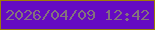 文字の大きさ：1、枠の色：9e7c05、背景の色：650ac2、文字の色：84727d 無料ブログパーツのブログ時計