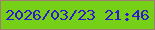 文字の大きさ：4、枠の色：9e7f6b、背景の色：77d018、文字の色：3018d0 無料ブログパーツのブログ時計