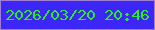 文字の大きさ：3、枠の色：9e7fd3、背景の色：3c26f8、文字の色：2bee1f 無料ブログパーツのブログ時計