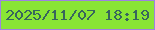 文字の大きさ：1、枠の色：9e82e1、背景の色：89e535、文字の色：37655d 無料ブログパーツのブログ時計
