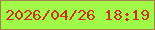 文字の大きさ：5、枠の色：9e8448、背景の色：a1f948、文字の色：c8351c 無料ブログパーツのブログ時計