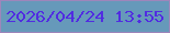 文字の大きさ：4、枠の色：9e85bb、背景の色：6699ba、文字の色：512ce1 無料ブログパーツのブログ時計